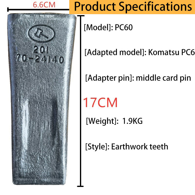 Forgiazione di denti di secchio di ferro PC60 denti di roccia per secchio di escavatore