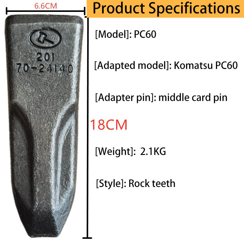 Forgiazione di denti di secchio di ferro PC60 denti di roccia per secchio di escavatore