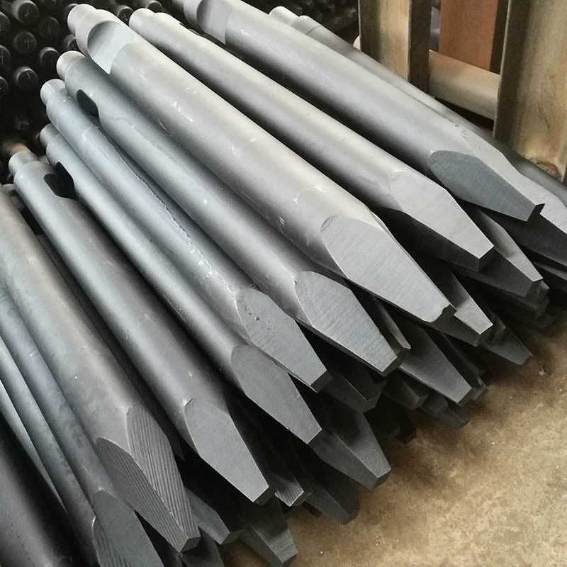 Martello idraulico per roccia parti di martello per calcestruzzo per la rottura di pietre strumento rotondo cuneo piatto moil puntata cisello per escavatore