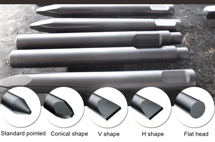 parti di escavatori rompicogliere idraulico martello mattone 68mm rompicogliere idraulico cincelli strumento di tipo cuneo 135mm 140mm