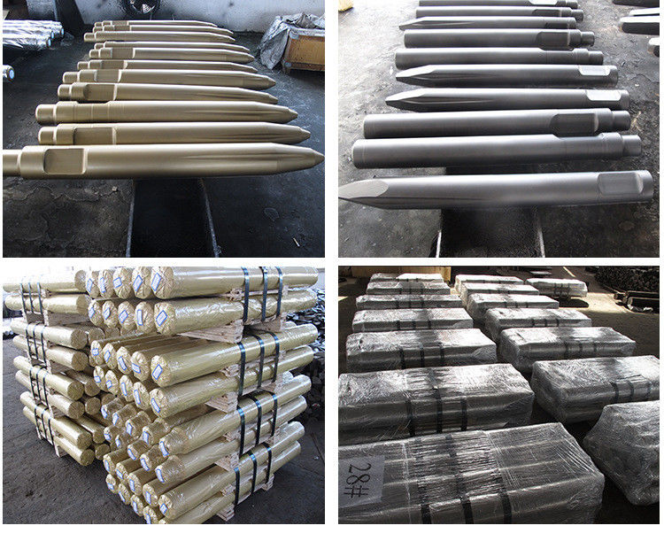 parti di escavatori rompicogliere idraulico martello mattone 68mm rompicogliere idraulico cincelli strumento di tipo cuneo 135mm 140mm
