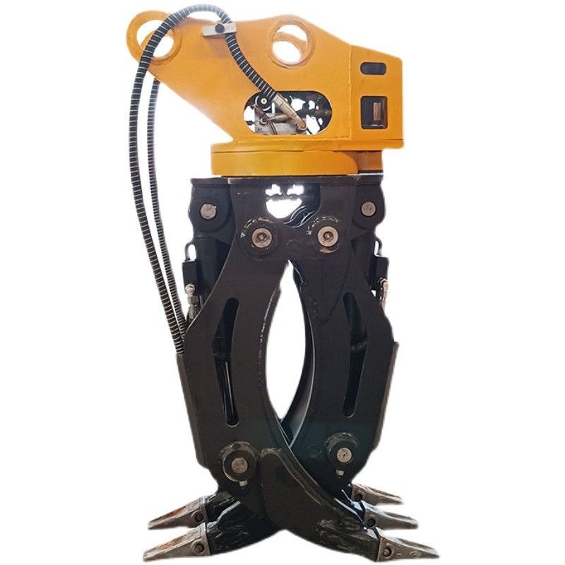 personalizzabile doppio cilindro 360 rotabile aggancio idraulico braccio telescopico chiusura secchio di presa in legno per escavatore