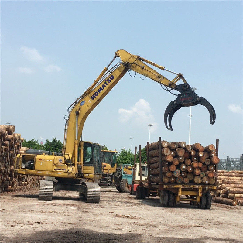 personalizzabile doppio cilindro 360 rotabile aggancio idraulico braccio telescopico chiusura secchio di presa in legno per escavatore
