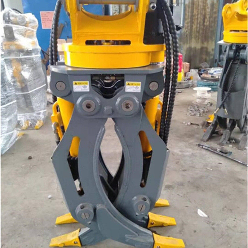personalizzabile doppio cilindro 360 rotabile aggancio idraulico braccio telescopico chiusura secchio di presa in legno per escavatore