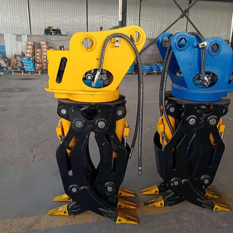 personalizzabile doppio cilindro 360 rotabile aggancio idraulico braccio telescopico chiusura secchio di presa in legno per escavatore