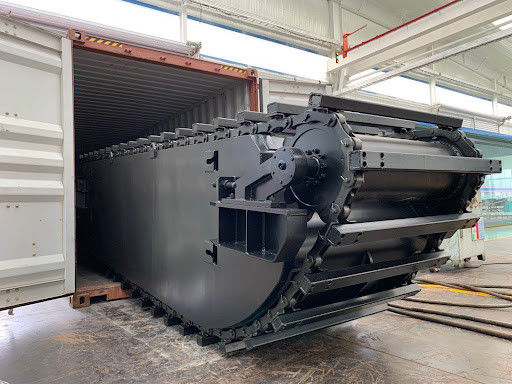 Escavatore anfibio galleggiante su misura Pontoon Q355B Subcarriage Water Track utilizzato per l'escavatore