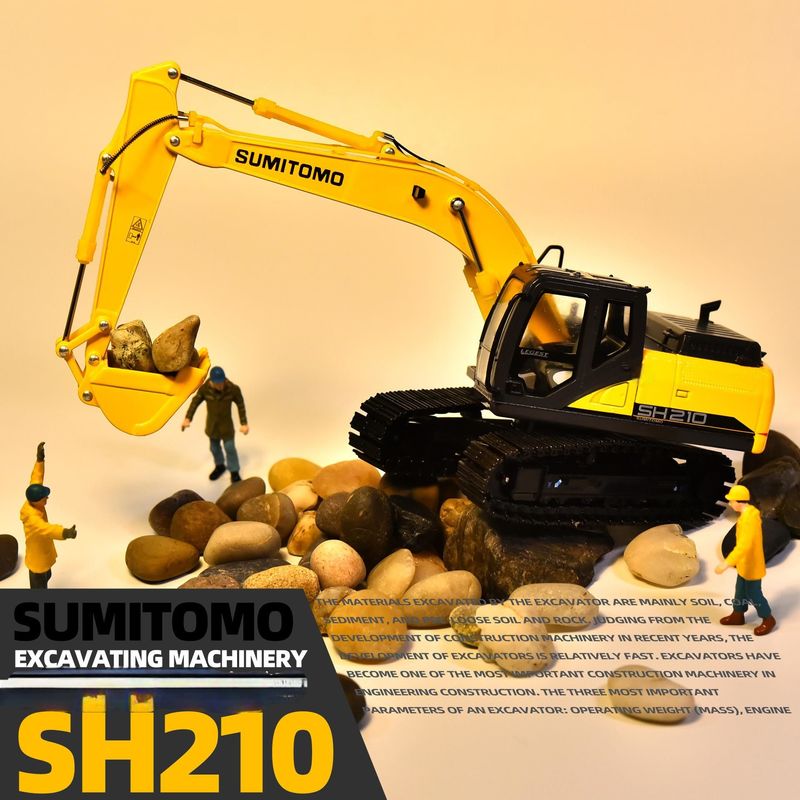 1:50 Scale Alloy Diecast Modello SH210-6 Escavatore Miniatura Collezionabile giocattolo per l'esposizione