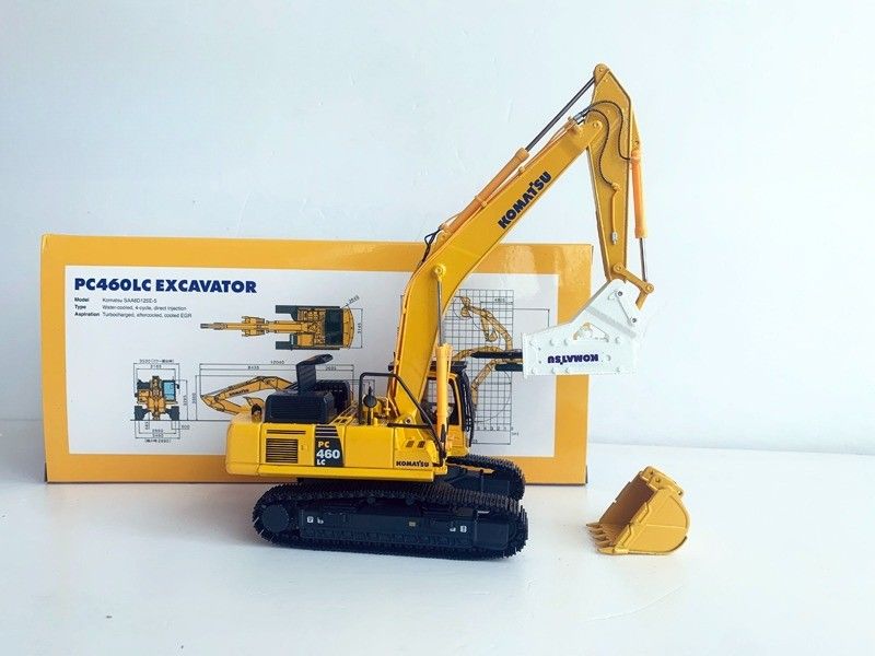 Komatsu PC460LC-8 1/50 Modello di escavatore in lega a colata a colata con rompitore idraulico