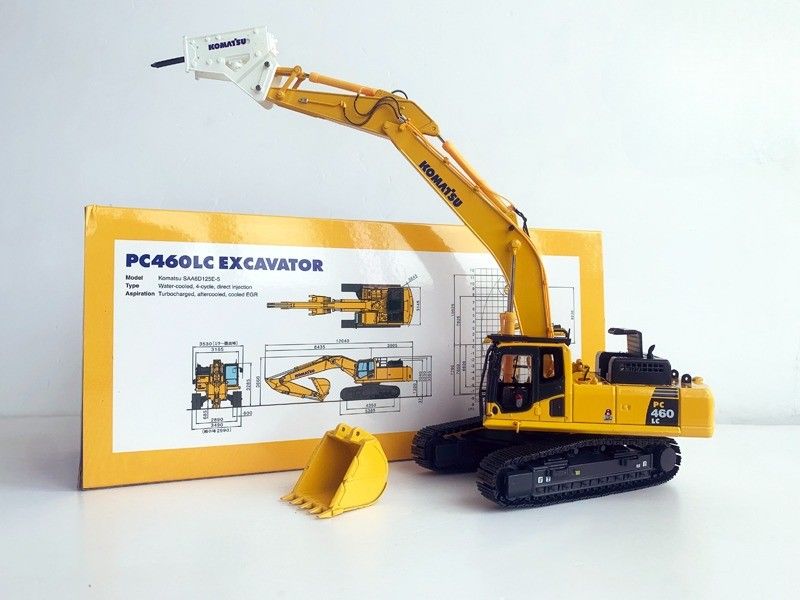 Komatsu PC460LC-8 1/50 Modello di escavatore in lega a colata a colata con rompitore idraulico