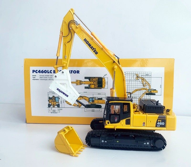 Komatsu PC460LC-8 1/50 Modello di escavatore in lega a colata a colata con rompitore idraulico