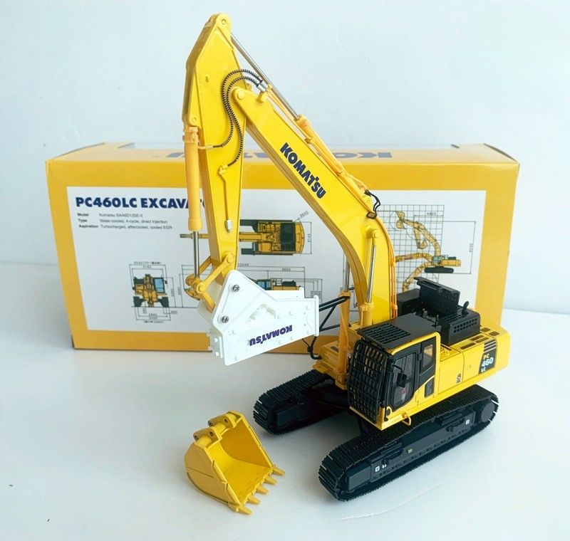 Komatsu PC460LC-8 1/50 Modello di escavatore in lega a colata a colata con rompitore idraulico