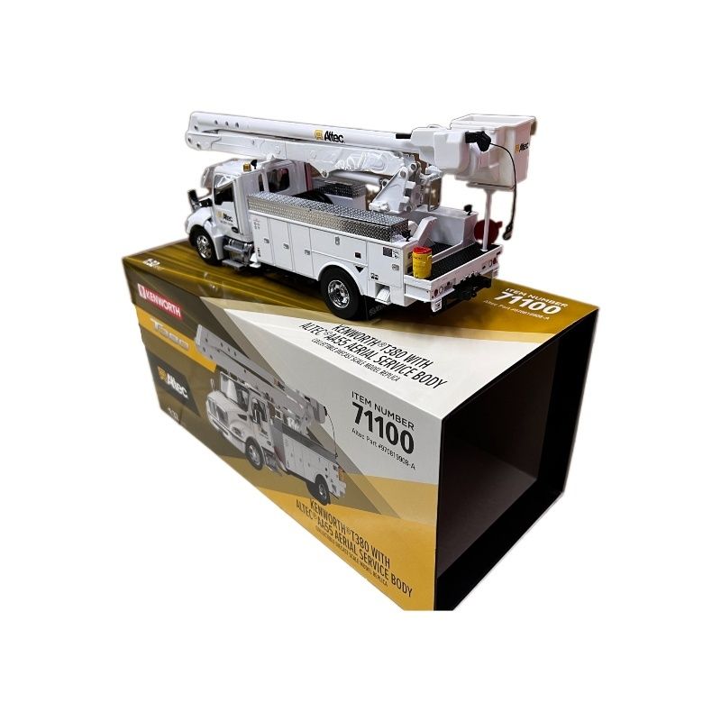 DM 1/32 Kenworth T380 Piattaforma di lavoro aereo Camion Legato Veicolo da costruzione Modello 71100