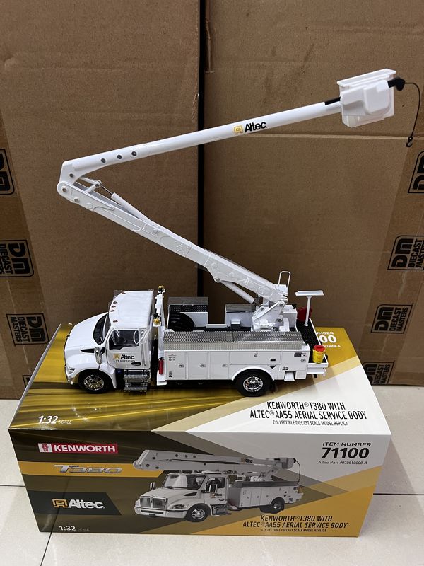 DM 1/32 Kenworth T380 Piattaforma di lavoro aereo Camion Legato Veicolo da costruzione Modello 71100