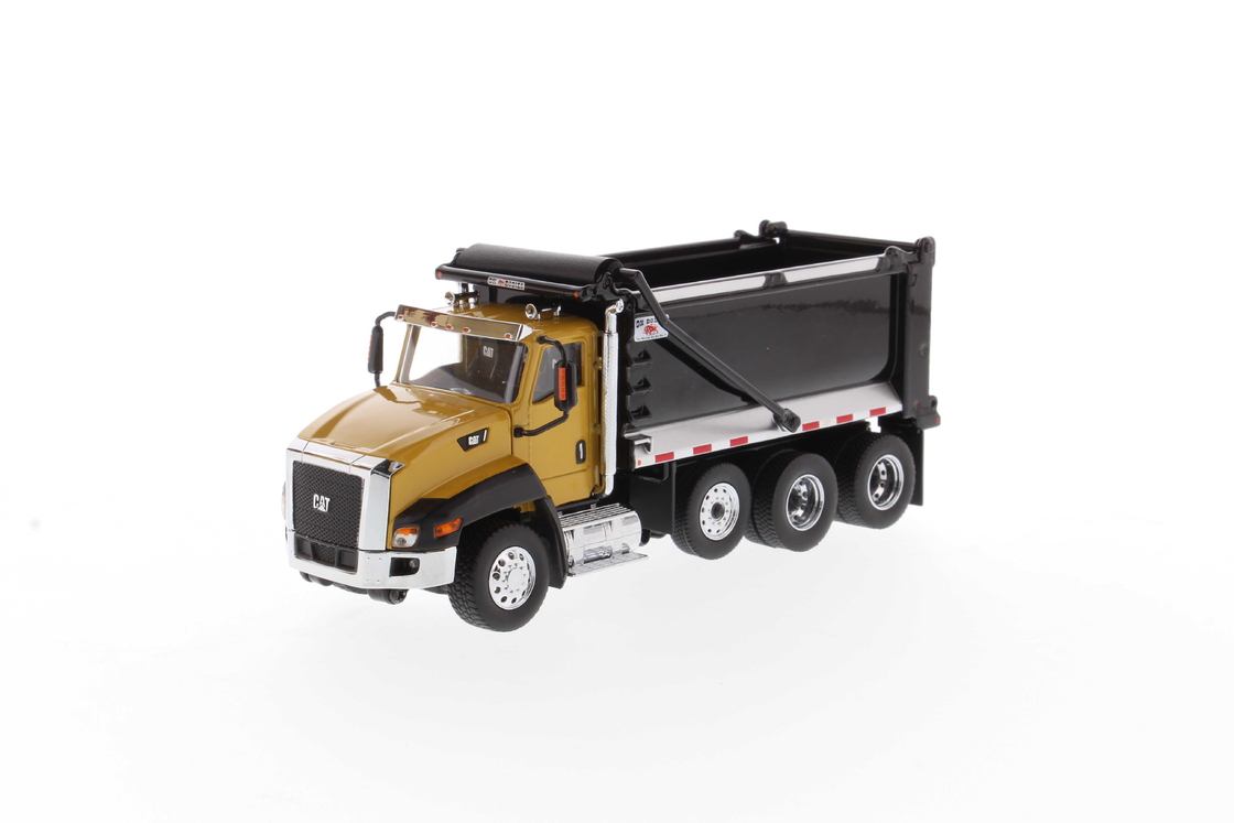DM 1:50 Cat CT660 Day Cab Automated Dump Truck Yellow Alloy Modello 85668
