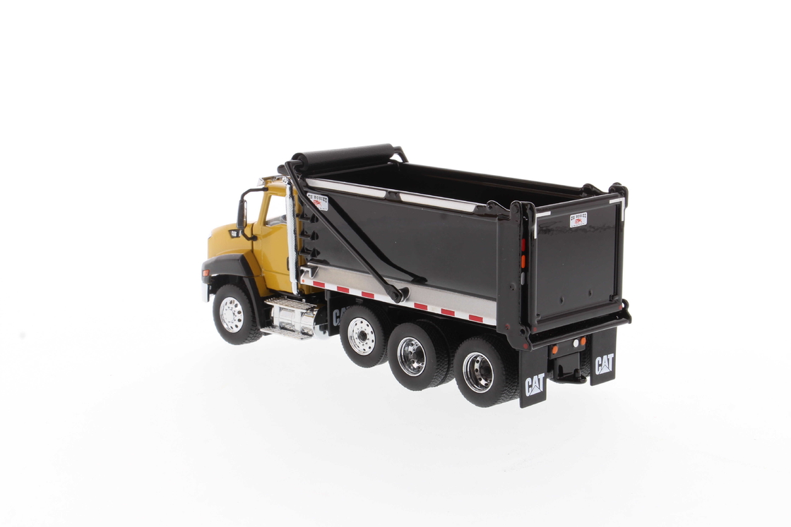 DM 1:50 Cat CT660 Day Cab Automated Dump Truck Yellow Alloy Modello 85668