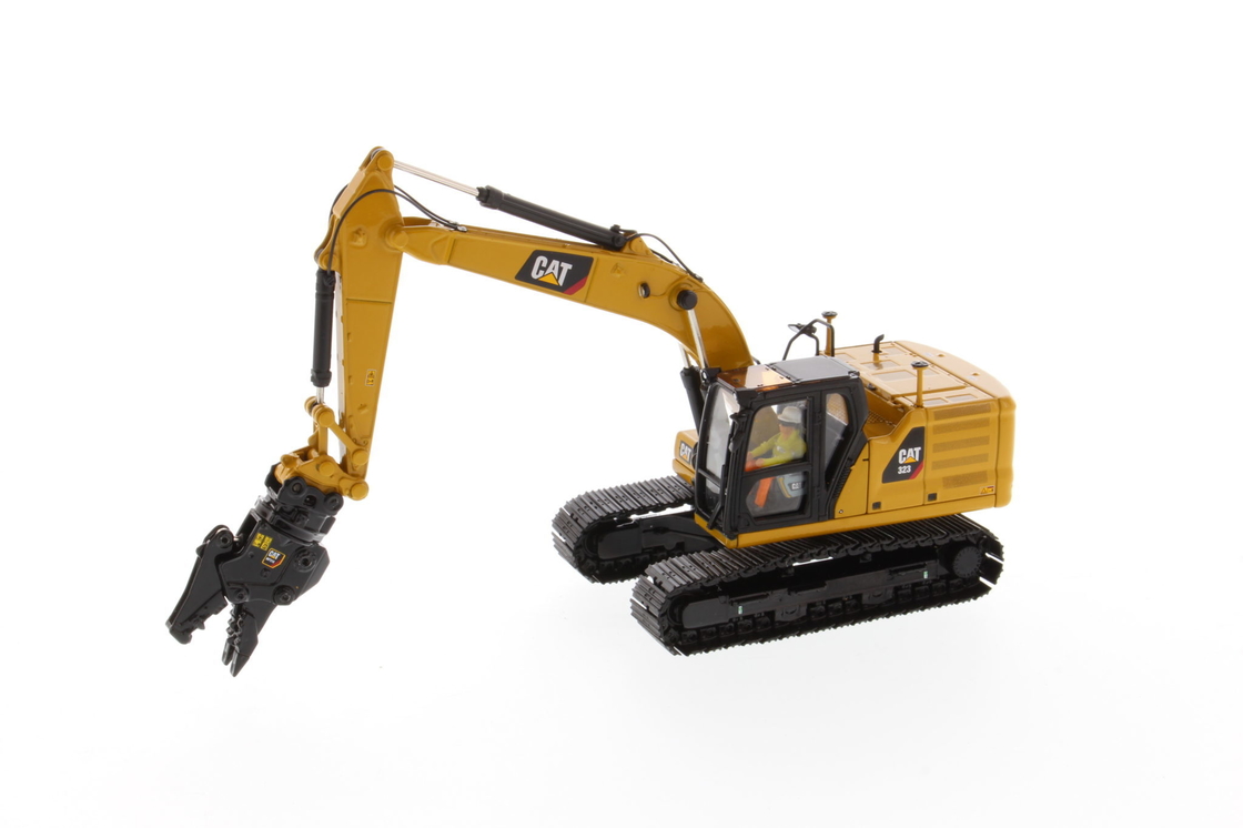 DM 1:50 CAT 323 Con Attrezzi di Lavoro Escavatore pressofuso Modello di Veicolo di Ingegneria 85657