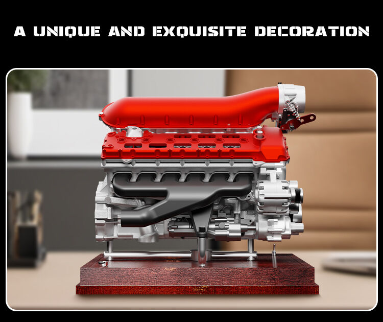 Modello di motore V12 a dodici cilindri, tutto in metallo assemblato e assemblato, può avviare il mini giocattolo del motore