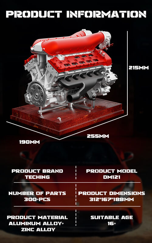 Modello di motore V12 a dodici cilindri, tutto in metallo assemblato e assemblato, può avviare il mini giocattolo del motore